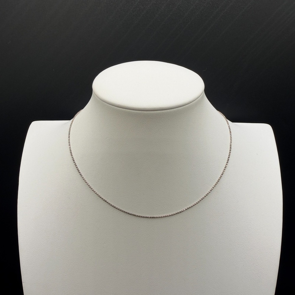 Silver Tone Fine Ball Chain Necklace Minimalist Layering Collar Everyday Jewelry
